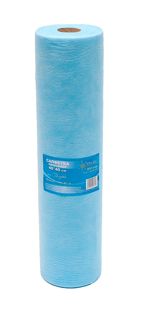Салфетка одноразовая 40*40 SMS 17 голубой White line (№200) рол